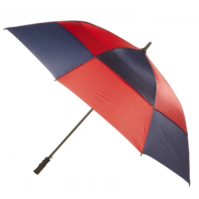 Paraguas plástico del golf de la manija del marco a prueba de viento de la fibra de vidrio del respiradero del toldo 30inch