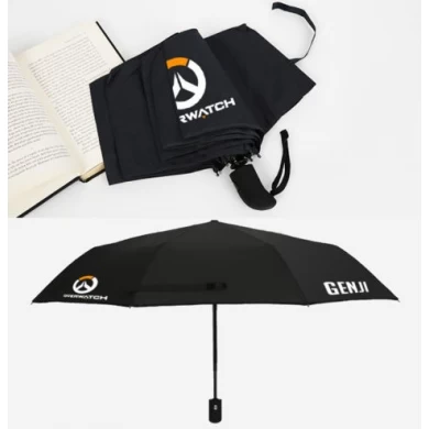 Paraguas plegable plegable por encargo promocional del regalo de la promoción del regalo de la publicidad con la impresión de los anuncios
