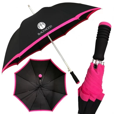 Poignée en aluminium parapluie droit de couleur de match de promotion de publicité de golf de lumière d'axe en aluminium