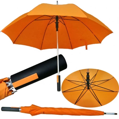 Aluminium Shaft Light Golf Werbung Promotion Match Farbe behandeln geraden Regenschirm
