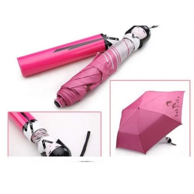 El manual publicitario a prueba de lluvia promocional superventas abre el paraguas plegable 3 con las impresiones del logotipo