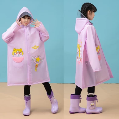 Boys and Girls Clear Transparent Raincoats for Children