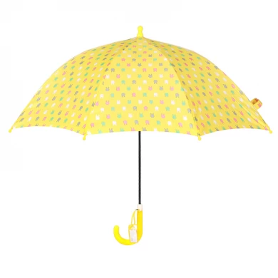 Мультяшный детский желтый принт с капюшоном от дождя непромокаемый оптовый зонтик