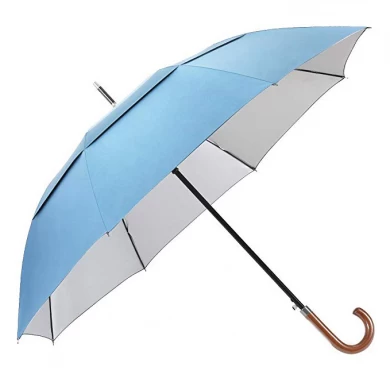 安い自動二重層ストレートゴルフ傘日焼け止め防風カスタマイズロゴプリントゴルフ強い傘
