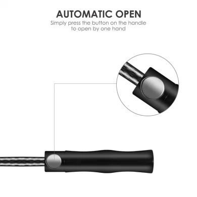 Chinese Factory 60 Inch Windproof Extra Large Waterproof 8 Ribs Automatic Open Golf Stick Black Umbrella