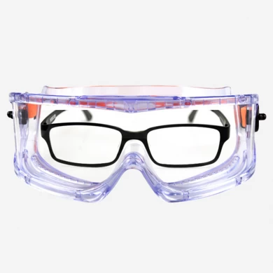 안티 포그 스크래치 방지 랩 어라운드 렌즈 미끄럼 방지 안전 안경, 조정 가능한 보호 투명 고글