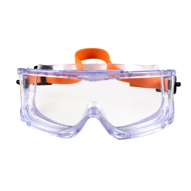 クリアな曇り止め、傷に強いラップアラウンドレンズ、滑りにくい安全メガネ、調節可能な保護透明ゴーグル
