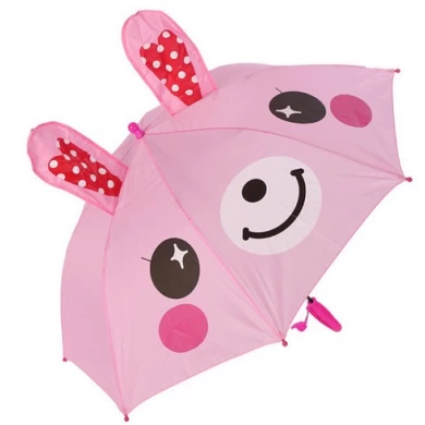 Creative Auto Open Cute Cartoon Animal Shape Long Handle Kids Umbrellas