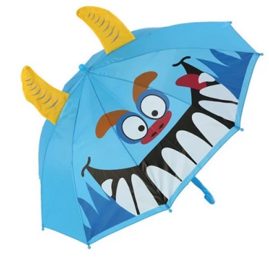 クリエイティブオートオープンかわいい漫画の動物の形の長いハンドルの子供の傘