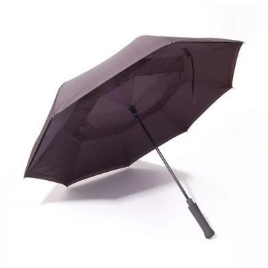 Creativo de alta calidad de doble capa de mango largo inversa invertida Golf Umbrella
