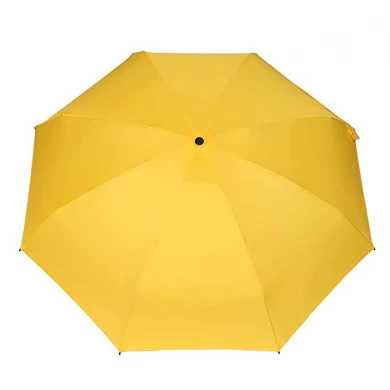 Custom pongee fabric manual 3 fold umbrella promotional rain umbrella