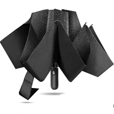 Customized 23Inch 8Ribs Automatic Open and Close  3 Folds Reverse Umbrella