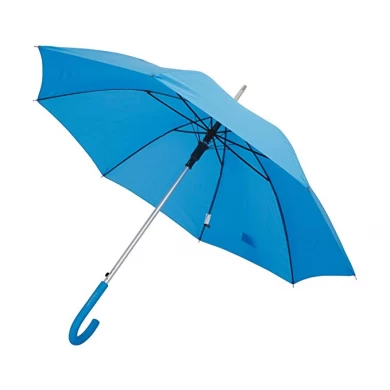 Parapluie droit ouvert automatique adapté aux besoins du client d'impression de logo en aluminium d'axe en aluminium