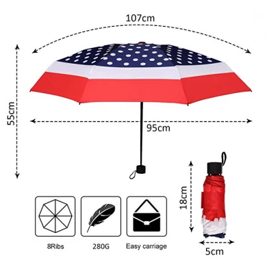 تخصيص تصميم الطباعة دليل للطي مظلة 95CM 8ribs مع طباعة الشعار