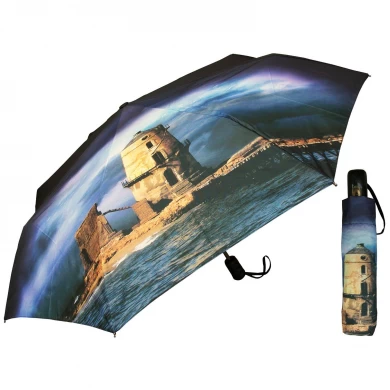 디지털 인쇄 우산, 크기 21 인치 * 8k 라이트 하우스 미니 인쇄
