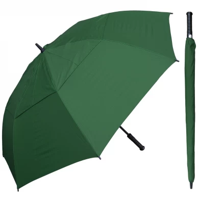 Paraguas suave del golf de la manija del marco a prueba de viento del marco de la fibra de vidrio del toldo