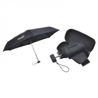 EVA tas Mini aluminium licht frame 5 vouw paraplu met Logo op zak