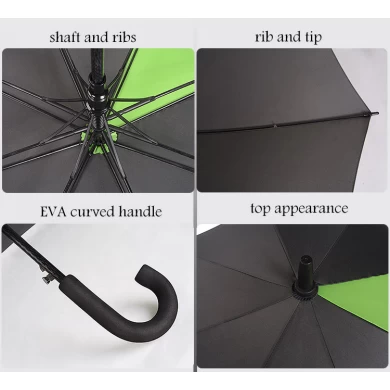 Parapluie de cadeau vert de parapluie de cadeau de cadre de fibre de verre d'EVA de poignée de cadeau