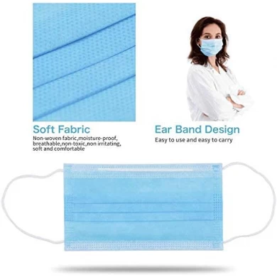 FDA CE wegwerp gezichtsmasker - 3-laags maskers met comfortabele oorlus