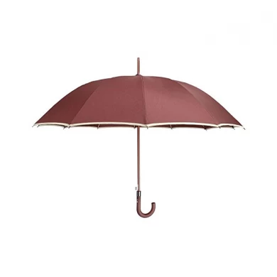Factory J Stick Umbrella Automatic Open Windproof Rainproof Straight Handle Large 12 Ribs Golf Umbrella