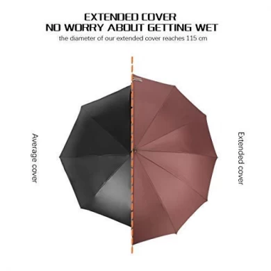 Usine J Bâton Parapluie Automatique Ouvert Ouvert Coupe-Vent Imperméable À La Droite Poignée Droite Grand 12 Côtes De Golf Parapluie