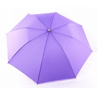 Manija de lujo 2 veces doble cabeza de pato paraguas de mango de madera nuevo diseño auto plegable paraguas