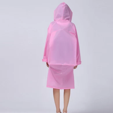Fashion EVA Men And Women Poncho Jacket With Hood Ladies Waterproof Long Translucent Raincoat Adults Outdoor Rain Coat