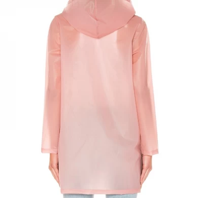 Fashion long sleeve hooded rain coat wholesale womens rain coat