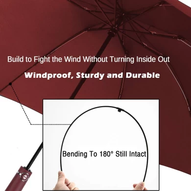 Fast Ship Fiberglass Frame WINDPROOF Auto Open Close Folding Compact Reverse Umbrella