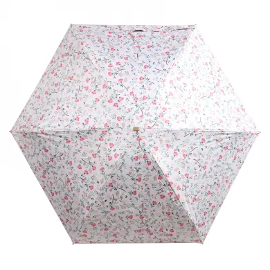 Articles-cadeaux pour dames Sun Floral Mini parapluie avec sac et 5 plis