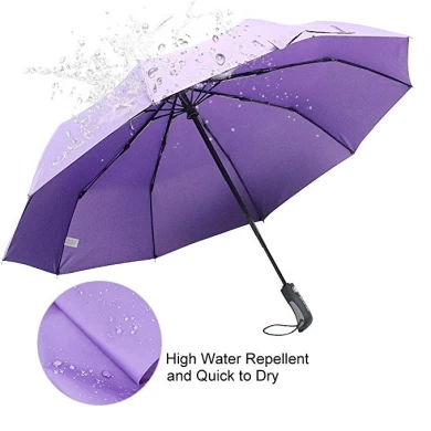 Good Quality Windproof Travel Umbrella Auto Open Close Button Folding Umbrella customizable 3 fold umbrella