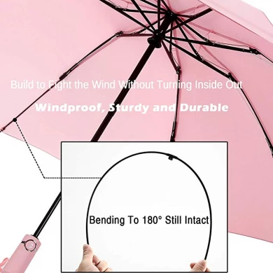Parapluie repliable inversé 3 plis de grande qualité, entièrement ventilé et coupe-vent