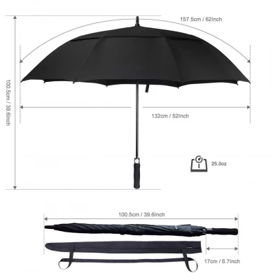Hochwertige Double Canopy Umbrella Custom Print Ganzkörper-Regenschirm Golfschirm mit Logo Prints