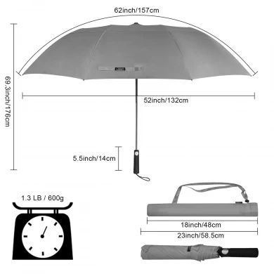Parapluie double pare-vent de haute qualité à 2 volets pour le parapluie pour homme