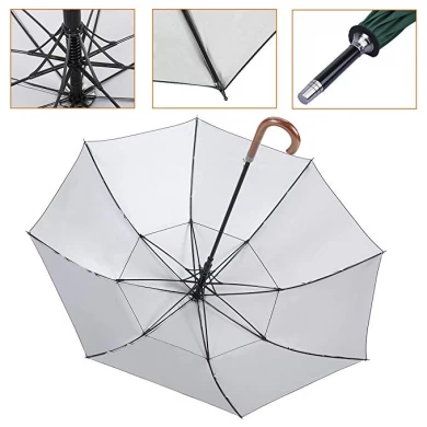 High Quality Large 54/62inch Auto Open UV Sun Protection Double Canopy Vented Windproof Classic Stick Umbrella