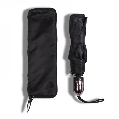 Hign Quality Auto Open Close Parapluie de voyage 3 plis avec boîtier étanche absorbant l'eau