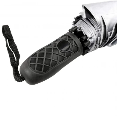 Hot Sales 46" UV Protection Vented Canopy 2 Fold Golf Umbrella with Auto Open Telescopic Fiberglass Shaft