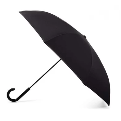 Las ventas calientes impermeabilizan 2 capas al revés invertido invertido manija del paraguas U