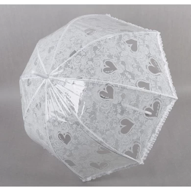 뜨거운 판매 하얀 웨딩 레이스 웨딩 우산 웨딩 신부 들러리 장식 우산을위한 손수 우산