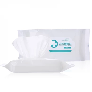 Hot sale disposable cleaning 50pcs 75% alcohol wet wipes