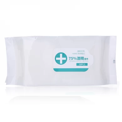 Hot sale disposable cleaning 50pcs 75% alcohol wet wipes