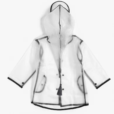 Hot sales INS stylish transparent  rain coat ponchos for little girls