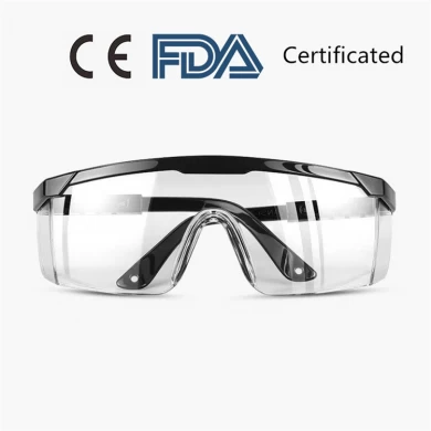 ในสต็อกองค์การอาหารและยา CE รับรองป้องกันหมอกน้ำลายสาดผลกระทบอุปกรณ์ป้องกันแว่นตานิรภัยแว่นตาตา