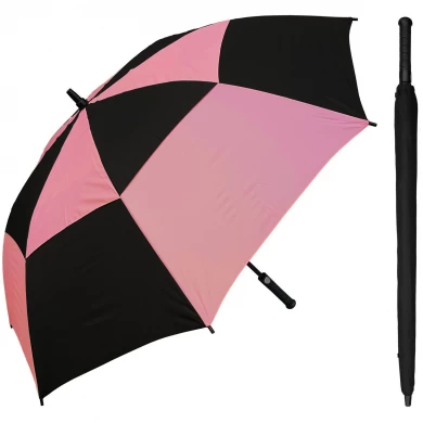 Duży parasol golfowy z gumową rączką, guzik EVA, wodoodporny, srebrny