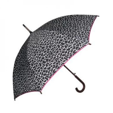 Leopard Print Satin Fabric Sunproof Advertising Straight Umbrella