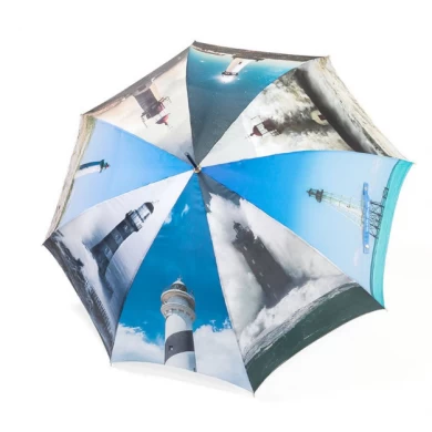 Paraguas recto ligero del diseño del estampado de animales del marco de aluminio
