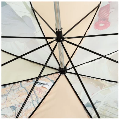 Легкий алюминиевый каркас с принтом в виде животных Прямой зонтик