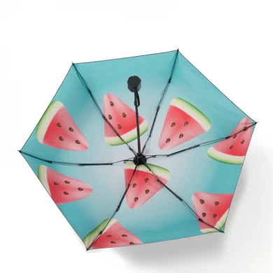 Lotus Mini Colorful Sunny Style Fabric Pattern Plastic Handle Folding Umbrella in outdoor