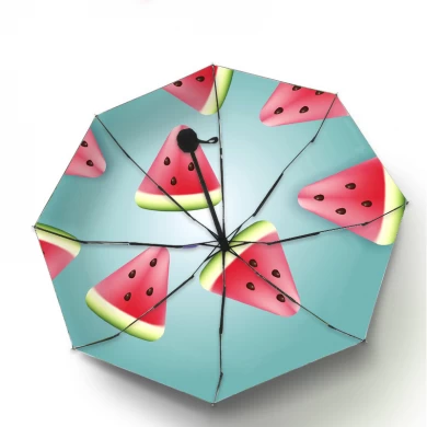 Lotus Mini Colorful Sunny Style Fabric Pattern Plastic Handle Folding Umbrella in outdoor