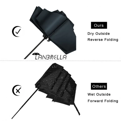 LotusUmbrella 2019热销WINDPROOF自动开启关闭折叠式紧凑型反向伞